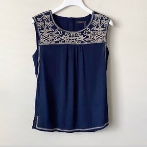 THML Embroidery Top Sleeveless Blue Size S